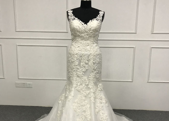Bridal Elegant A Line Wedding Dresses / Sexy Beading A Line Dress Wedding Gown