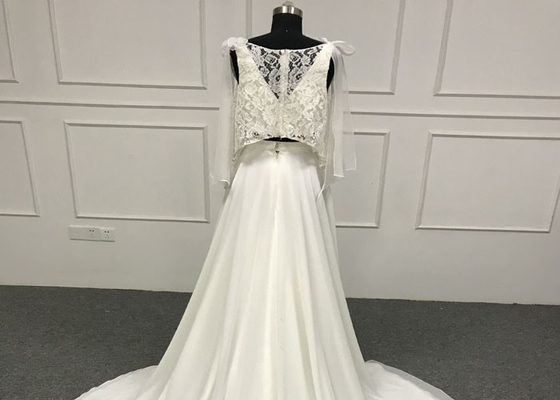Luxurious A Line Ball Gown Wedding Dress With Mesh Long Train 100% Real Photos