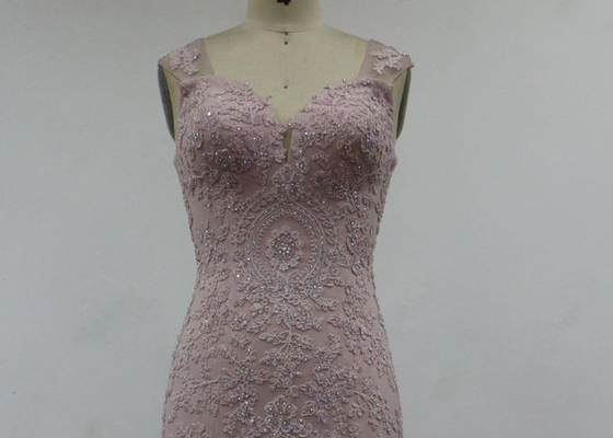 Plus Size Straps Ladies Evening Dresses With Tulle Embroidered Technics Corset Back