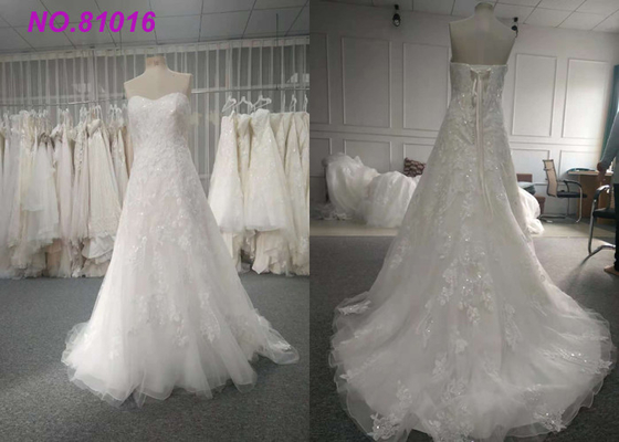 Luxury Blush Sequins Lace Bridal Gowns Plus Size With Train Lace Up Back