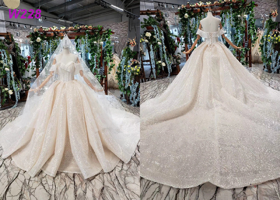High End Customize Off Shoulder Sequins Bridal Ball Gowns Vintage Luxury Wedding Dress
