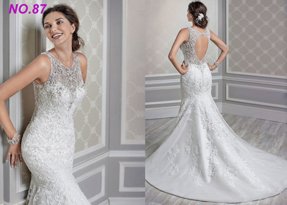 Rozmiar standardowy Romantyczna Mermaid Princess Bride Wedding Dress For Girls Custom Made