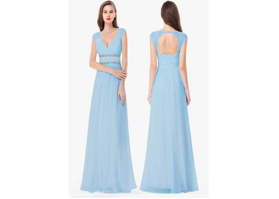 Royal Blue Szyfonowa Niedrogi Suknie Druhna Moda Wedding Party Formalne Sukienki
