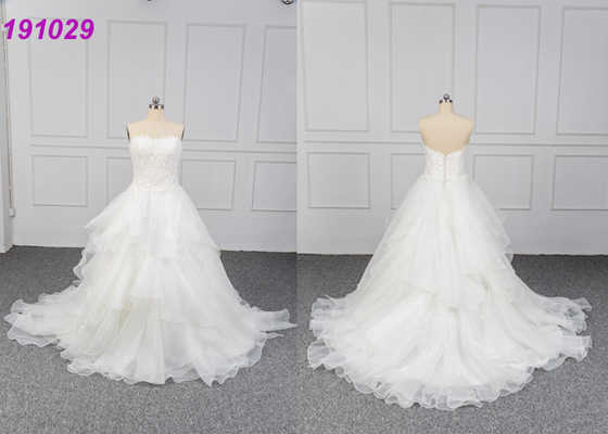 Ivory Lace Frezowanie Tiulowa Suknia Balowa Styl Suknia Ślubna Zipper Back Plus Size